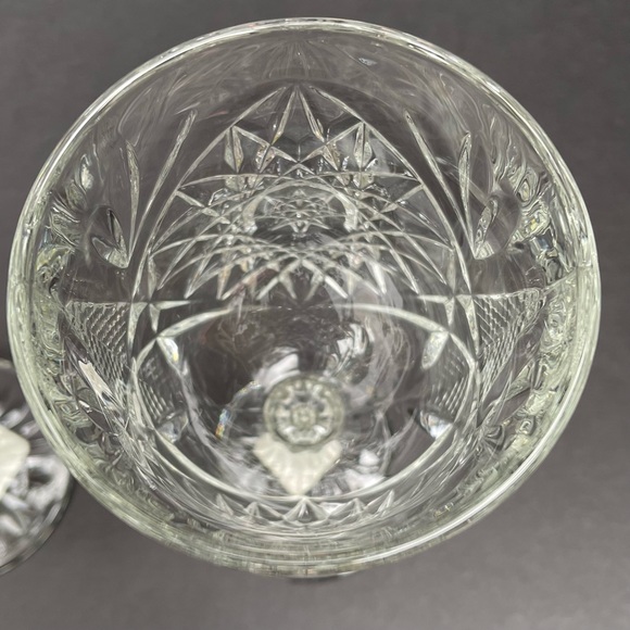 2 - Libbey Vintage Water / Wine Glass Goblets -  Star Burst Hob Star Pattern - Picture 3 of 8